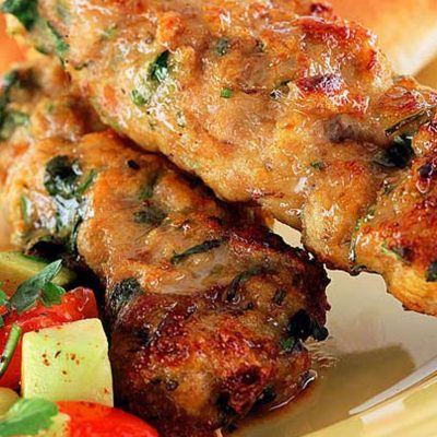 JERK CHICKEN KEBABS WITH MANGO SALSA