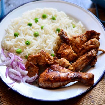 Jerk Chicken with Rice and Peas