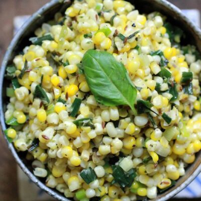 corn and basil fingers recipe